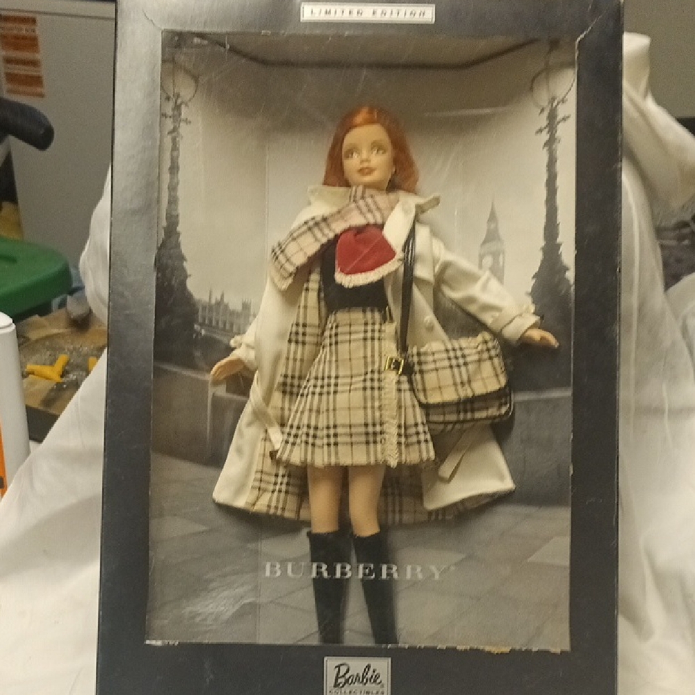 Burberry Limited Edition Doll with Cream and Red Outfit